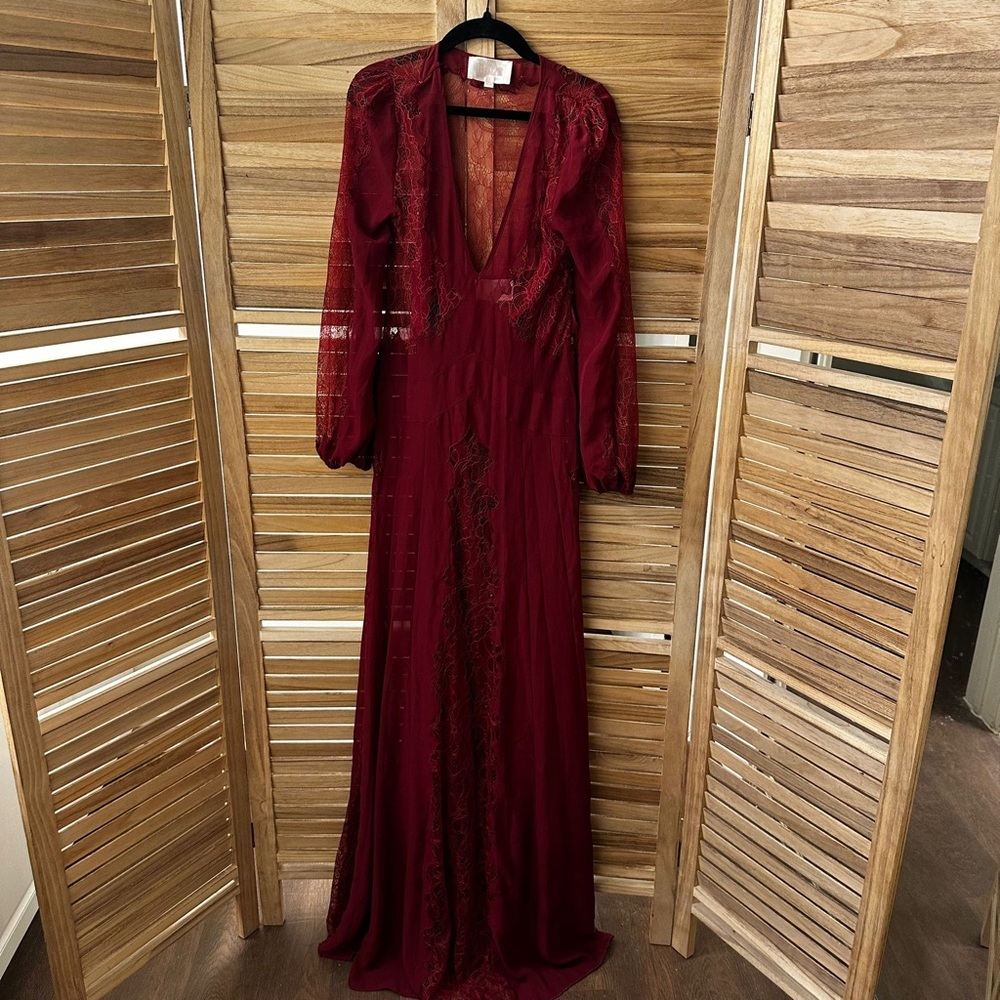 Stone Cold Fox Red Vermont Lacs Gown in burgundy size XS/S - Picture 5 of 10